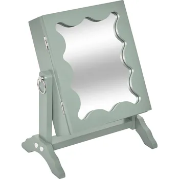 Zrcadlo Atmosphera Kosmetické zrcátko se schránkou na šperky CHERI, 29 x 22 x 15 cm, zelené