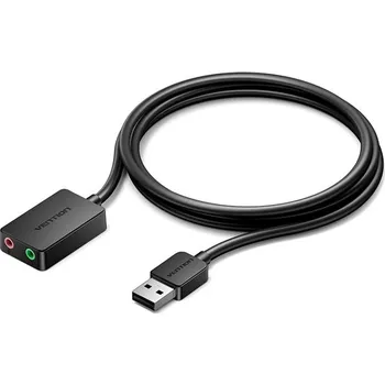 Příslušenství pro sluchátka Vention 2-port USB External Sound Card 1M Black