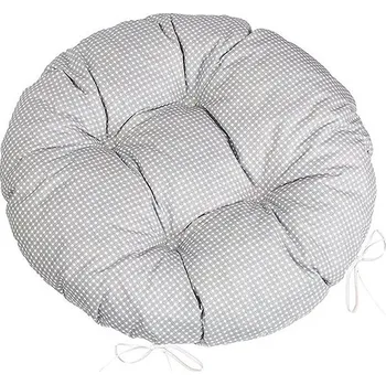 Polštář BELLATEX Sedák ADÉLA 6204 kulatý prošívaný průměr 40 cm kostička šedobílá