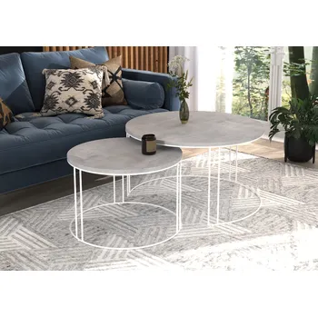 Konferenční stolek ADRK Konferenční stolek ETTA W-BE 75, beton/bílá