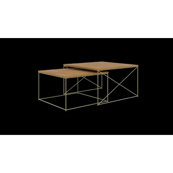 Konferenční stolek ADRK Konferenční stolek LICCO 2in1 G-OL 75, dub lancelot/zlatá
