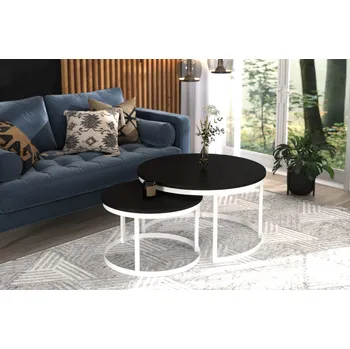 Konferenční stolek ADRK Konferenční stolek OKIN 2in1 W-B 75, černá/bílá