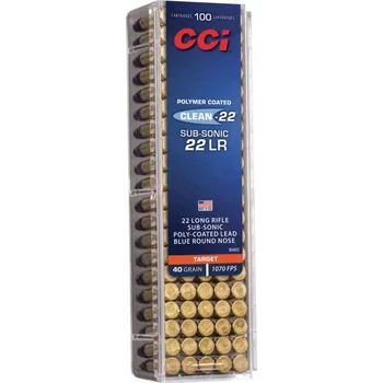 Příslušenství pro sportovní střelbu CCI Náboj kulový CCI, Subsonic Target, .22LR, 40GR (2,6g), LRN s poly modrým potahem