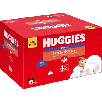 Dětské zboží HUGGIES Little Movers 4 plenkové kalhotky 9‑14 kg 120 ks