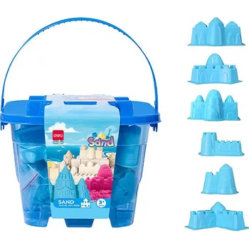 Modelovací hmota DELI s formičkami, 500 g, modrý