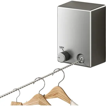 Sušák na prádlo Zatahovací nerezová prádelní šňůra 4,2 m Samolepicí na stěnu Vysoká nosnost 20 kg Sušák prádla Interiérové i venkovní použití