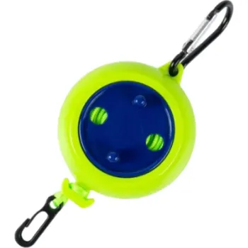 Větruodolná zatahovací prádelní šňůra 10 m s nosností 50 kg, plast + nylon, hliníkové karabiny, ideální na kempování a venkovní použití zelená