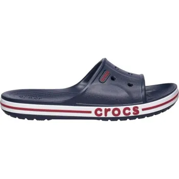 Pánské pantofle Unisex pantofle Crocs BAYABAND SLIDE M5W7 Tmavě modrá, Červená, Bílá