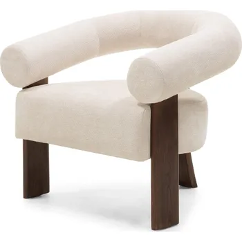 Křeslo Krémové designové křeslo KOKEI ALIA, dekor ořech Alia 03