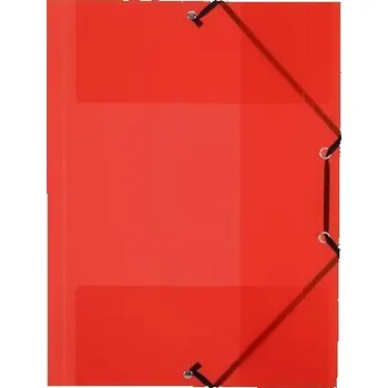 Archivační box Desky s gumičkou PropyGlass, transparentní, červená, PP, 15 mm, A4, VIQUEL 113375-08