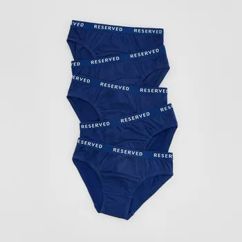 Dětská móda Reserved - 5 balení bavlněných slipů - tmavomodrá - 648GX-59X - 648GX-59X-U11