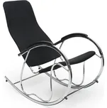 Houpací křeslo BEN — chrom, látka, černá Halmar