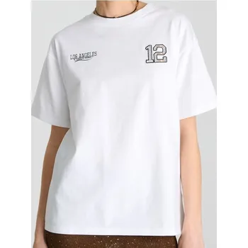 Sinsay - Tričko s&nbsp;nápisem - krémová - 472FG-01X - 472FG-01X-XXL