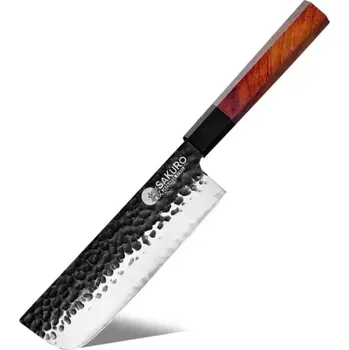 Kuchyňský nůž Kuchyňský nůž Nakiri z japonské oceli SaKuRo Eben 17,8 cm