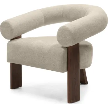 Křeslo Béžové designové křeslo KOKEI ALIA, dekor ořech Alia 18