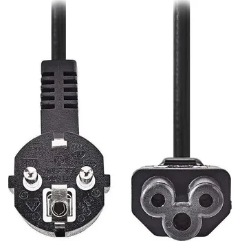 Prodlužovací kabel NEDIS napájecí 230V/ přípojný 10A/ konektor IEC-320-C5/ úhlová zástrčka Schuko/ trojlístek/ černý/ 2m CEGL10100BK20