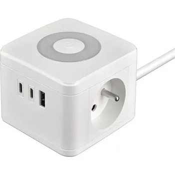 Elektrická zásuvka Viking YC23L Síťový adaptér bílý