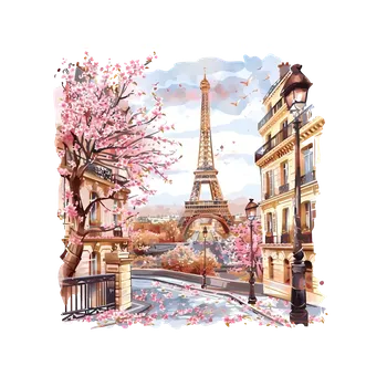 samolepka UV samolepka Eiffelova věž Francie , Paříž 5x5 cm (UV samolepka s Městem , hrady, zámky a pod.)