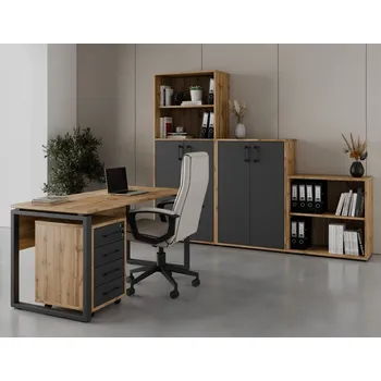 Kancelářská sestava Kancelářská sestava NEJBY GIANNI PREMIUM 4, dub wotan/antracit + vyzvednutí ZDARMA