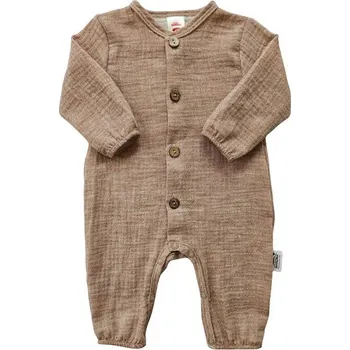 Makoma Mušelínový overal bez ťapek HNĚDÝ MELÍR - 62