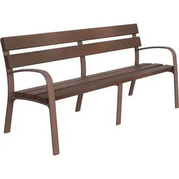 Zahradní lavice Parková lavice ECOCITY, bezúdržbová, plastové lišty, barva hnědá, délka 1,8 m