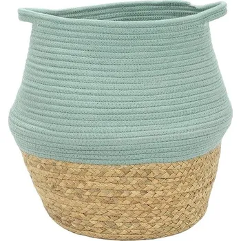 Úložný box LA FACTORY Kulatý bavlněný koš na hračky PAON 30 cm, světle modrý