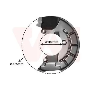 Brzdový kotouč Ochranný plech proti rozstřikování, brzdový kotouč VAN WEZEL 5829371