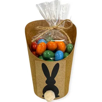 Nutworld.cz Čokoládová vajíčka s arašídy v celofánku a kelímku se zajíčkem 180g