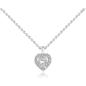 Náhrdelník Stříbrný náhrdelník se srdíčkem a zirkony - Meucci SS368N Velikost: 42