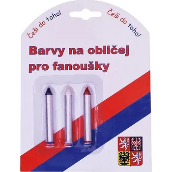 Speciální výtvarná barva SPORTTEAM Barvy na obličej ČR2, tužky 2 × 3 ks