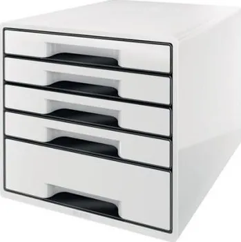 Zásuvkový kontejner Zásuvkový box Leitz WOW CUBE, 5 zásuvek, bílá (52531001)