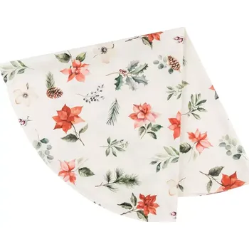 ubrus Sander Ubrus X-mas Flowers s klasickým vánočním motivem, Ø 130 cm 870433-40