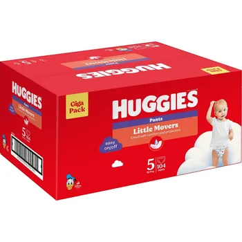 Plenkové kalhoty HUGGIES Little Movers 5 plenkové kalhotky 12‑17 kg 104 ks
