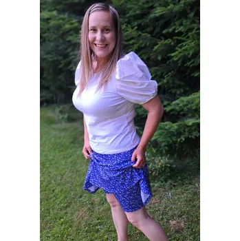 Dámská sukně Sukénka s všitýma kraťáskama Modrotisk I - modrá Legíny - velikost: XS/S