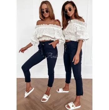 Dámské kalhoty Pružné kalhoty BEATA tmavě modré Velikost: S-M