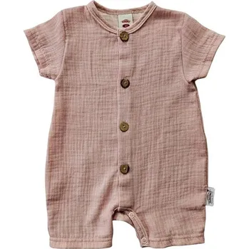 Kojenecký overall Makoma Mušelínový letní overal RŮŽOVÝ MELÍR - 74