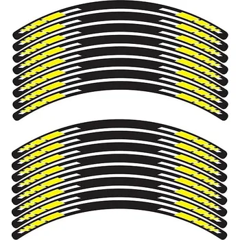 Polep vozidla SEFIS sada 4-dílných polepů EASY na kola motocyklu žlutá