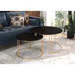 ADRK Konferenční stolek ETTA G-B 75, černá/zlatá