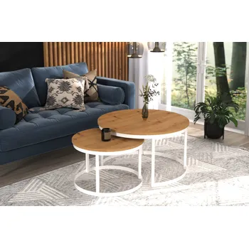 Konferenční stolek ADRK Konferenční stolek OKIN 2in1 W-A 75, dub artisan/bílá