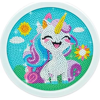 Obraz Sada 5D diamantové malby Jednorožec 17x17 cm Kulatý rámeček Dětské tvoření DIY kreativní dekorace Začátečníci Dospělí i děti