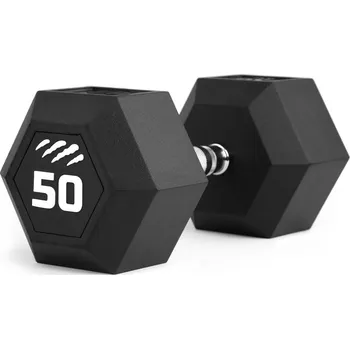 Tiguar Jednoruční činka gumová HEX 50 kg Tiguar (cena za 1 ks)