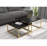 ADRK Konferenční stolek KAMA 2in1 G-B 75, černá/zlatá