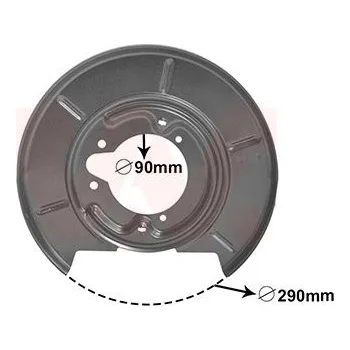 Brzdový kotouč Ochranný plech proti rozstřikování, brzdový kotouč VAN WEZEL 0620373