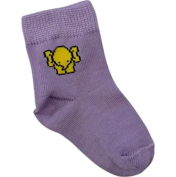 Dívčí oblečení Dětské ponožky s lycrou fialové se slonem, Velikost: 15 - 16 (22 - 24), Barva: Fialová