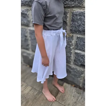 Dívčí sukně Kulišárny DÍVČÍ mušelínová kalhotová sukně SNOW VELIKOST: 122, DÉLKA: MINI- nad kolena