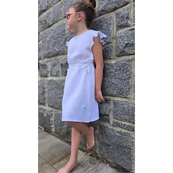 Dívčí šaty Kulišárny Dívčí šaty BELLA - SNOW mušelín VELIKOST: 62 (2-3 měsíce)