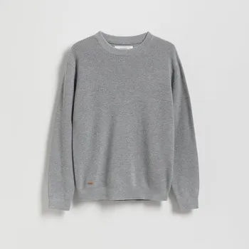 Chlapecká mikina Reserved - Strukturovaný svetr - světle šedá - 835BE-09M - 835BE-09M-128