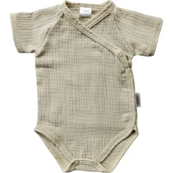 Makoma Mušelínové body zavinovací krátký rukáv BÉŽOVÉ - 68