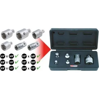 KS Tools Souprava zvětšovacích a zmenšovacích adaptérů, 6dílná 911.0106
