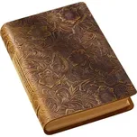 Zápisník - Diář z pravé kůže 14x19 cm Traditional Flower